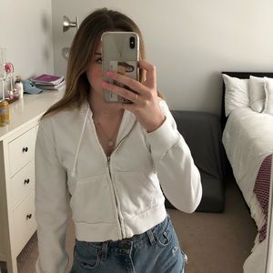 White cropped brandy jacket